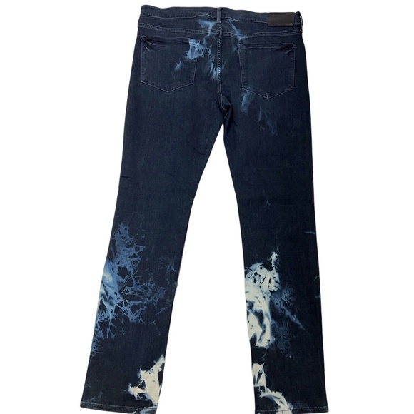 Paige Jeans Transcend Lennox Unique Tie Dye Pattern Whiskering Dark Blue Men 38 - Picture 2 of 14